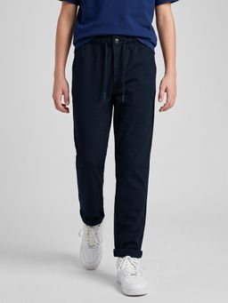 R&B - Boys Navy Blue Cotton Blend Trousers