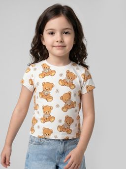 R&B - Girls Beige Cotton T-Shirt