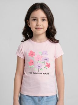 R&B - Girls Pink Cotton T-Shirt