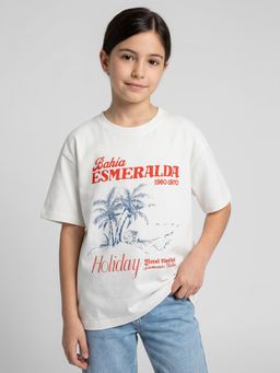 R&B - Girls White Cotton T-Shirt