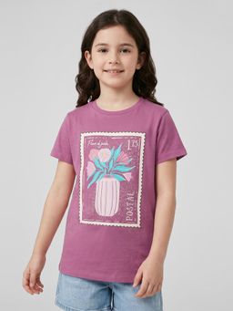 R&B - Girls Purple Cotton T-Shirt