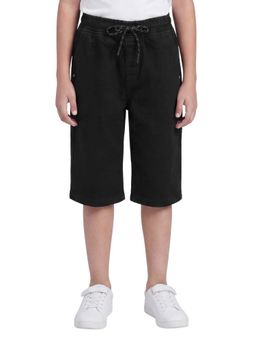 R&B - Boys Black Cotton Blend Shorts