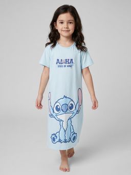 R&B - Girls Blue Cotton Night Dress
