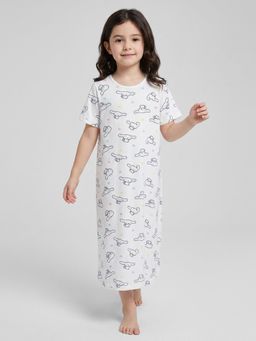 R&B - Girls White Cotton Night Dress
