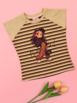Cutecumber - Girls Brown Cotton Top
