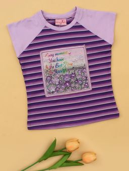 Cutecumber - Girls Purple Cotton Top