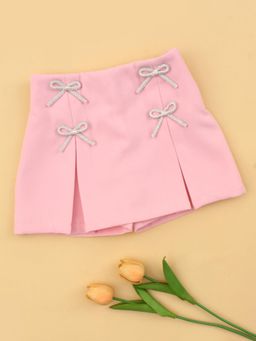 Cutecumber - Girls Pink Georgette Skort