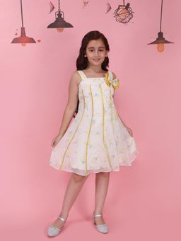 Cutecumber - Girls Yellow Georgette Dress