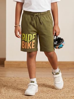 KiddoPanti - Boys Green Cotton Shorts
