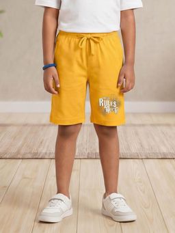 KiddoPanti - Boys Mustard Cotton Shorts