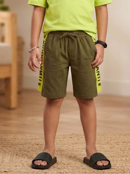 KiddoPanti - Boys Green Cotton Shorts