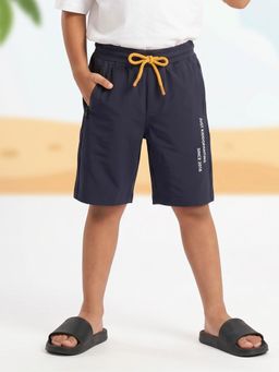 KiddoPanti - Boys Navy Blue Cotton Shorts