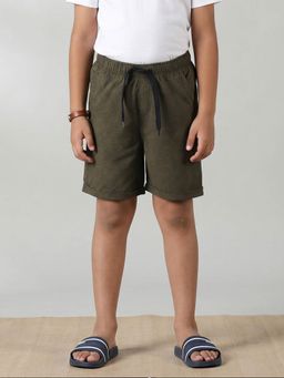 KiddoPanti - Boys Green Cotton Shorts