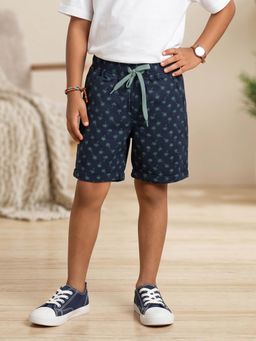 KiddoPanti - Boys Navy Blue Cotton Shorts