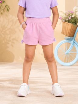 KiddoPanti - Girls Pink Cotton Shorts