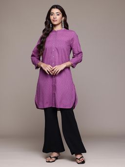Aarke Ritu Kumar - Women Purple Nirali Self Design Printed Kurta