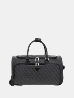 Guess - Grey Printed Duffel Bag with Detachable Strap