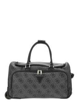 Guess - Grey Printed Duffel Bag with Detachable Strap