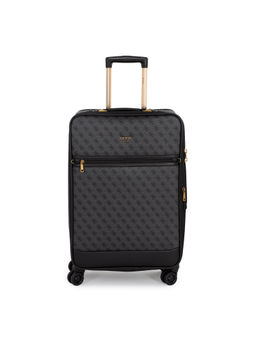 Guess - Women Grey Printed Polyurethane Keith Trolley Bag