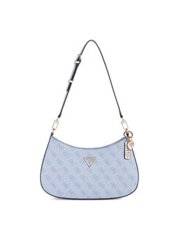 Guess - Women Blue Pu Printed Shoulder Bag