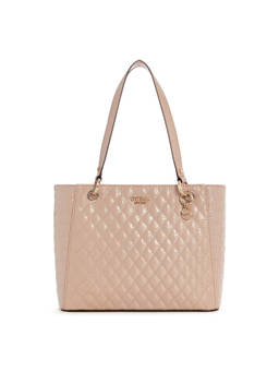 Guess - Women Beige Pu Quilted Tote Bag