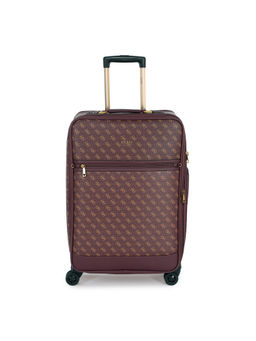 Guess - Women Maroon Printed Polyurethane Keith Trolley Bag
