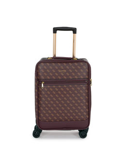 Guess - Women Maroon Printed Polyurethane Keith Trolley Bag