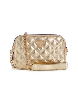 Guess - Women Gold PU Quilted Sling Bag