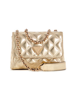 Guess - Women Gold PU Quilted Sling Bag