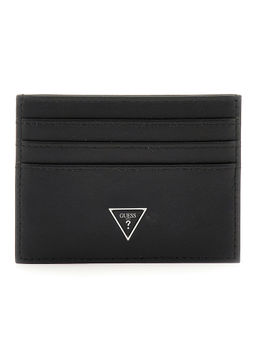 Guess - Men Black Leather Solid Firenze Card Holder