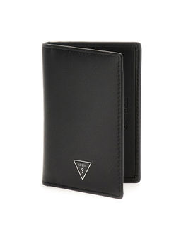 Guess - Men Black Leather Solid Card Holder