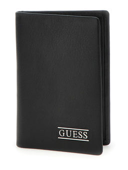 Guess - Men Black Solid Leather Card Holder