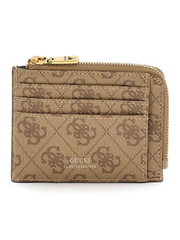 Guess - Men Beige Leather Monogram Mito Wallet