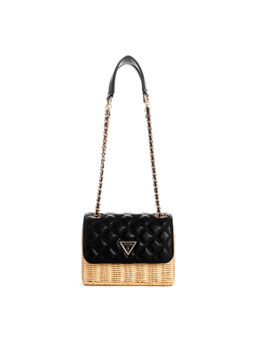 Guess - Women Black Natural Quilted Sling Bag
