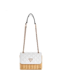 Guess - Women White Natural Quilted Sling Bag