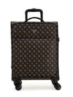 Guess - Men Black PU Printed Travel Roller Trolly Bag