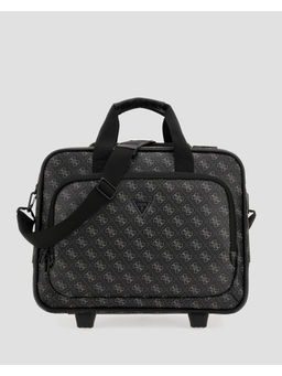 Guess - Men Black Printed Trolley Bag