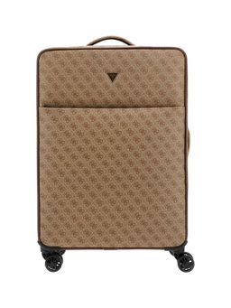 Guess - Men Beige PU Printed Travel Roller Trolly Bag