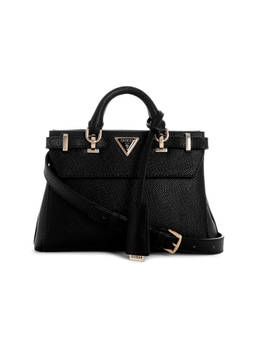 Guess - Women Black PU Satchel Bag with Detachable Strap