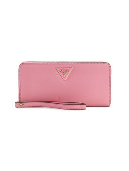 Guess - Women Pink PU Solid Zip Around Wallet
