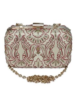 The Purple Sack - Multi-Color Embroidered Clutch