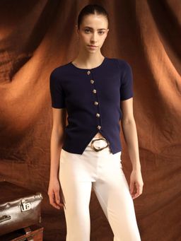 Kazo - Blue Solid Lohan Top