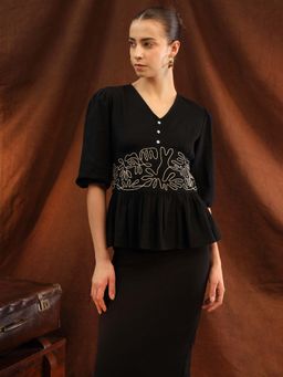 Kazo - Black Evie Top