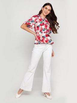 Zink London - Women's Multi-color Floral Top