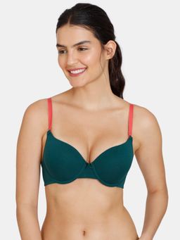 Zivame - Push-up Wired Medium Coverage Bra - Botanical Garden - Green