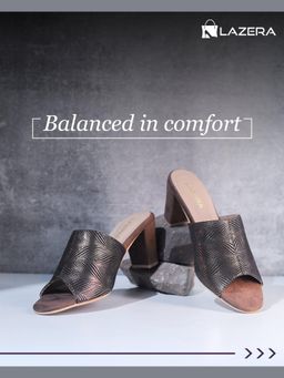 LAZERA SHOES - Gold Casual Chic Medium Block Heel Sandals