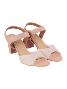 LAZERA SHOES - Peach Two-Tone Block Heel Sandals