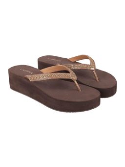 LAZERA SHOES - Rose Gold Embellished Wedge Heel Sandals