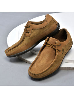 WOODLAND - Mens Camel Tan Casual Boat Shoes