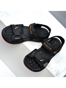 WOODLAND - Mens Black/Orange Sports Sandals